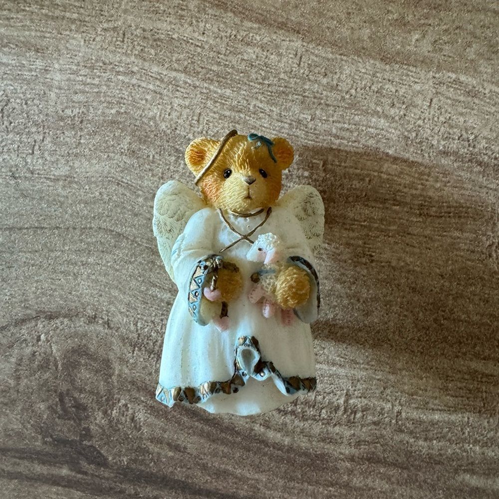 Vintage Enesco Cherished Teddies Brooch and angel to Watch Over You
